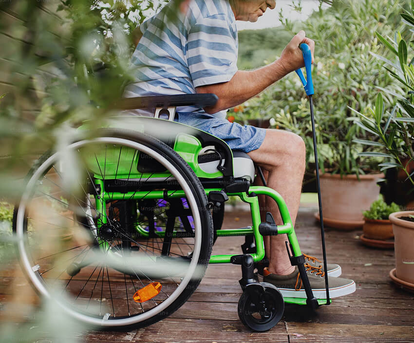 an elder person on wheelchair